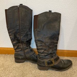 Faux Leather Riding Boots